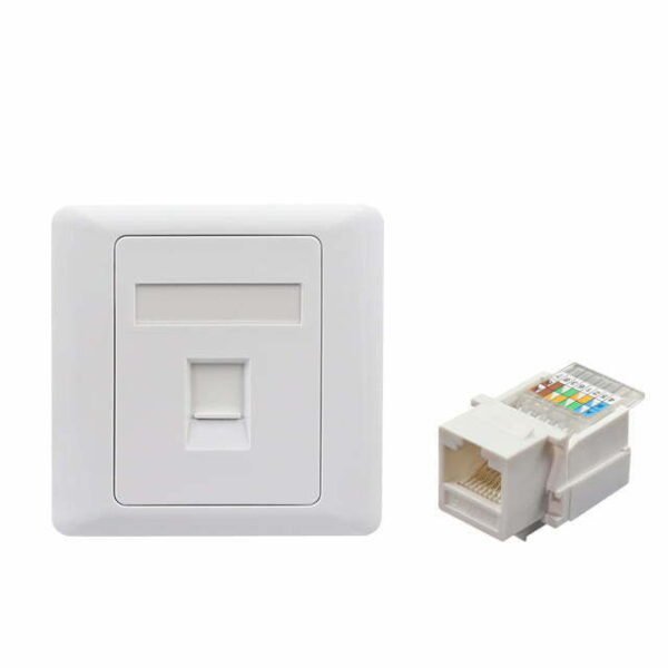 wall mount panel with 2 utp cat5e keystone jack 1jpg - innocom - ქსელური მოწყობილობები & it აუთსორსინგი